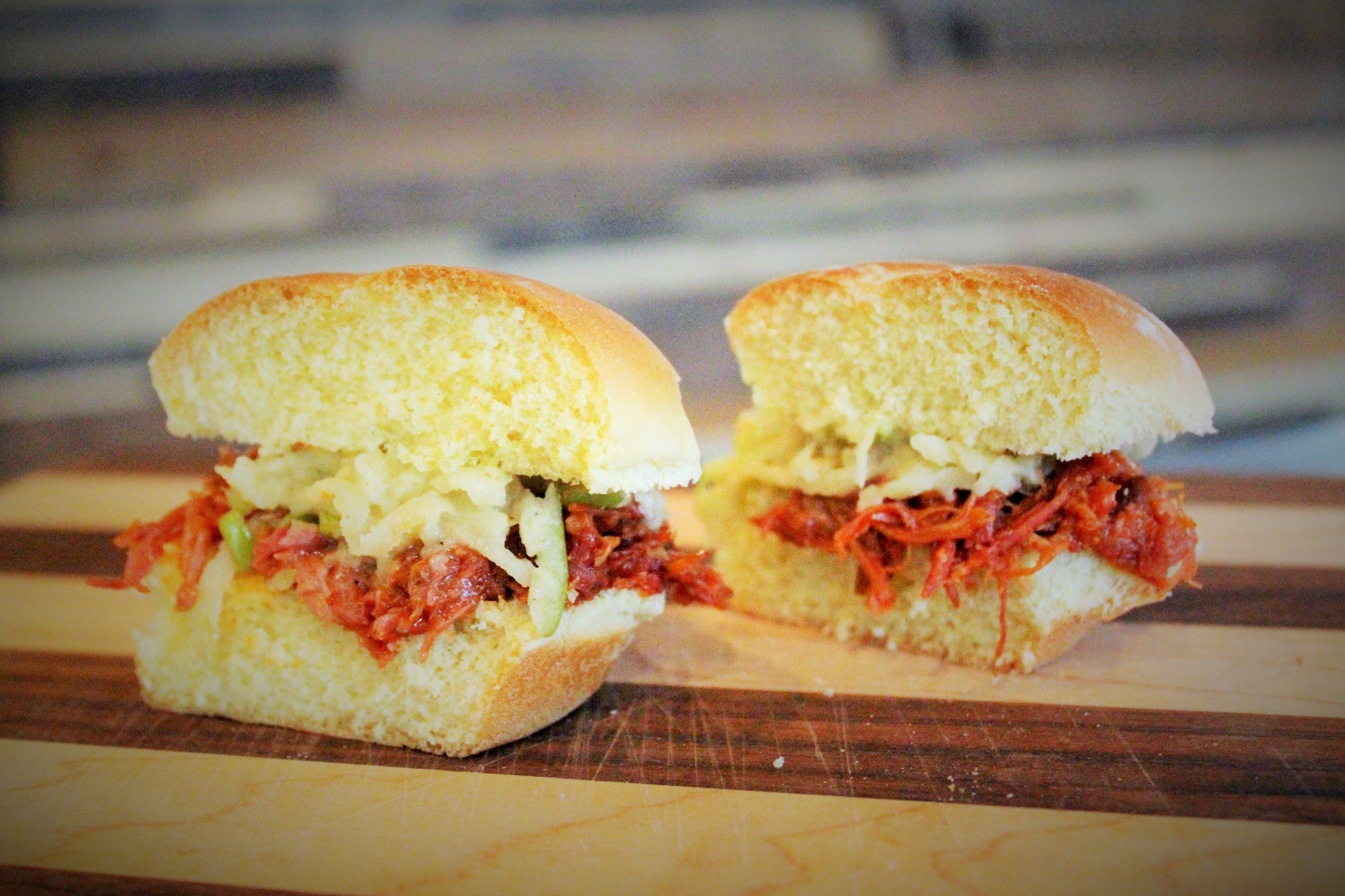 Pulled Pork Sliders with Green Apple Slaw