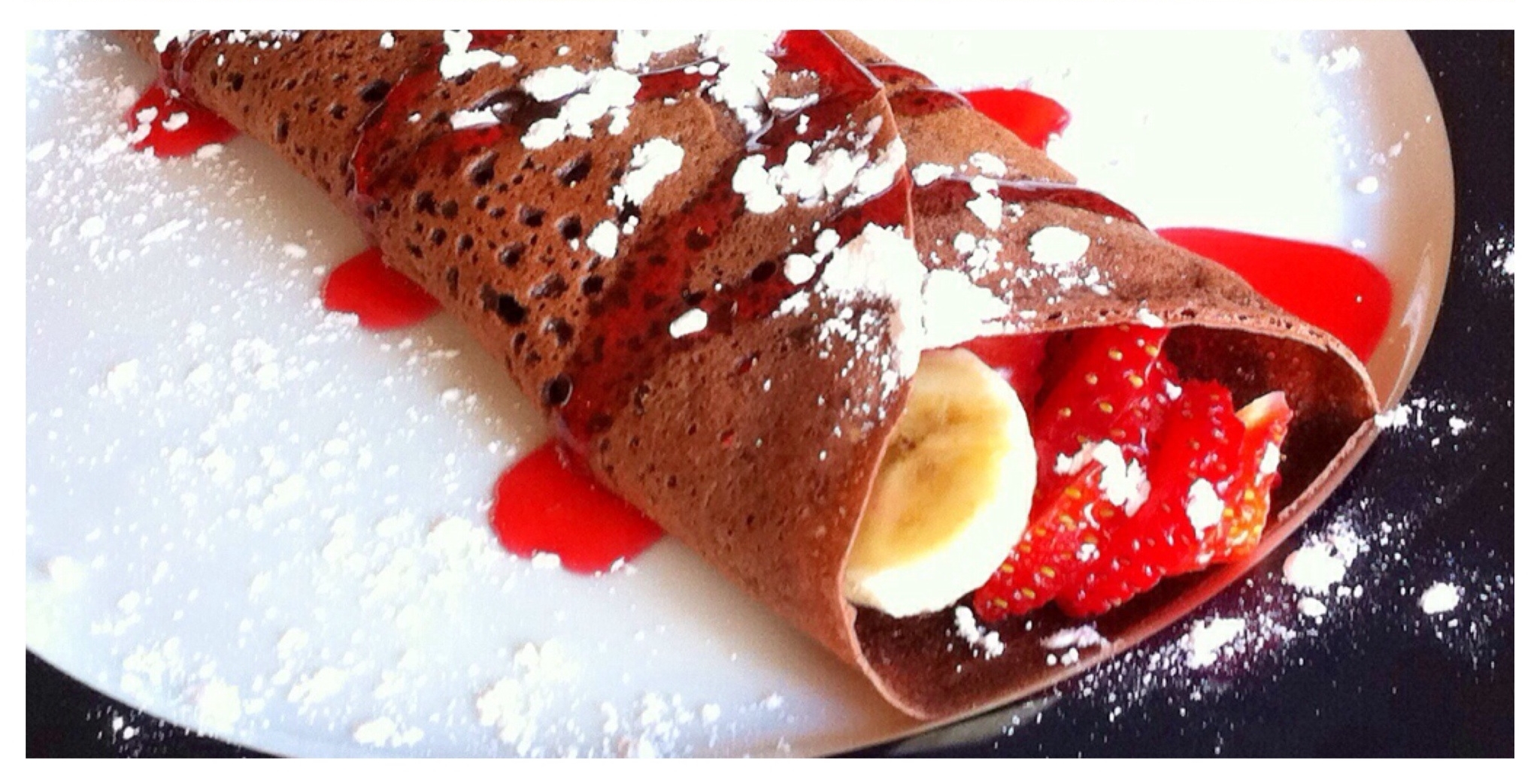 Chocolate Crepes with Berries, Bananas & Nutella
