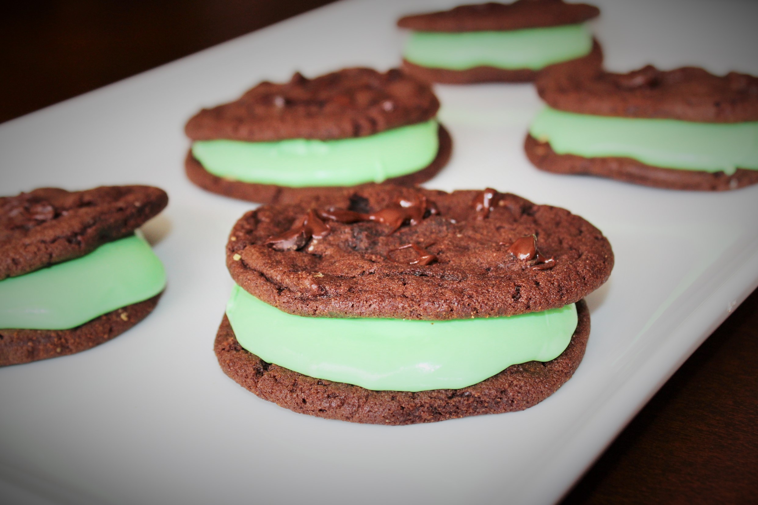 Double Chocolate Cookies with Mint Cream