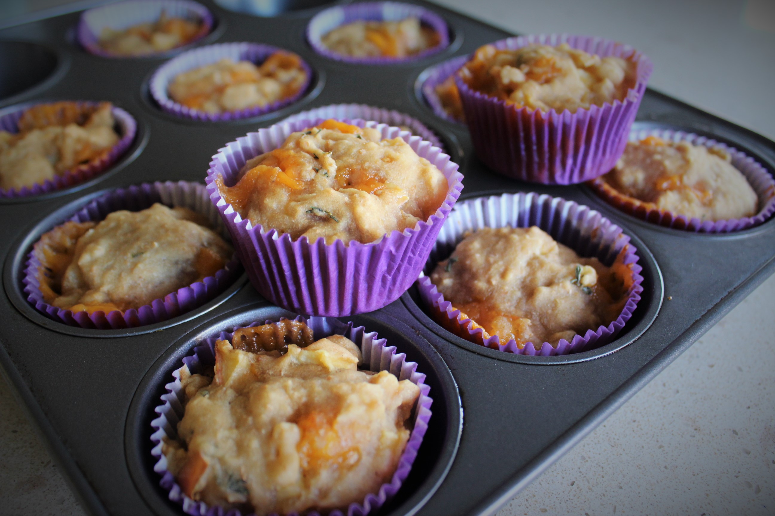 Apple Cheddar Muffins with Thyme